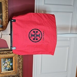 TORY BURCH Dustbag Travel Luxury Vacation Resort 21"x20" Pink Orange  Black